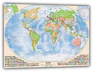 Politische Weltkarte, 220x144 cm, deutsch